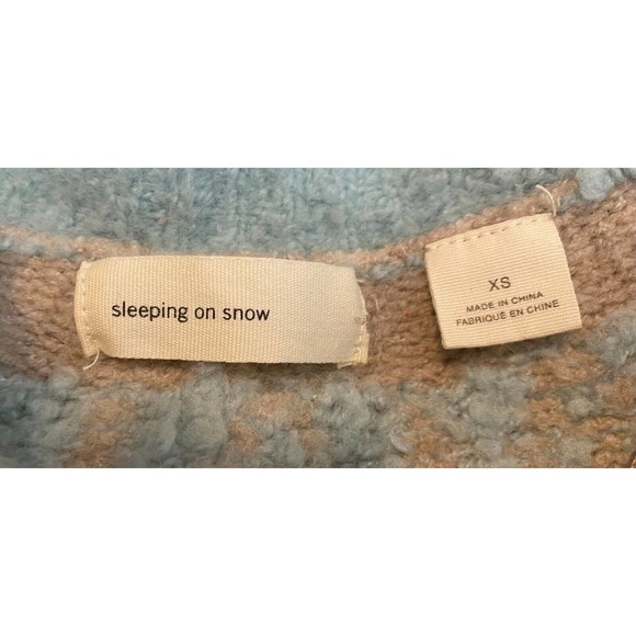 Sleeping On Snow Sweater Size XS Anthropologie Wool Blue Gray Orange Pullover - Picture 4 of 8